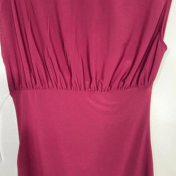 Timing Dark Boysenberry Bodycon Midi Dress - Size Medium - NWT - Deep V Neck - Picture 10 of 11